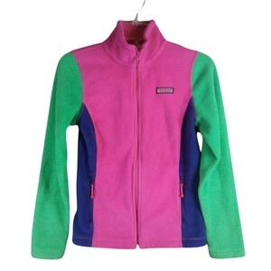 VINEYARD VINES Block Color Fleece XXS Sweater Pink Blue Green Outdoor Athleisure